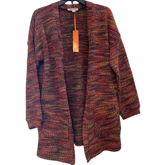 NEW WONDERLAND Boutique Red Gold Purple Open Cardigan Small - Picture 9 of 9